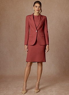 front Kennedy Terakota Sukienka Ze Stretchem Strukturalnym