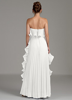 Azazie Alexia Bridesmaid Dresses White A-Line Ruched Chiffon Dress image7