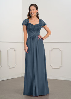 Azazie Gwenyth Mother of the Bride Dresses Neptune A-Line Lace Chiffon Dress image2