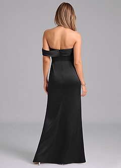 Azazie Lisbeth Bridesmaid Dresses Black Mermaid Off the Shoulder Stretch Satin Convertible Dress image7