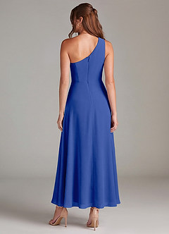 Azazie Brooke Brautjungfernkleider A-Linie One-Shoulder Chiffon Kleid Königsblau image5
