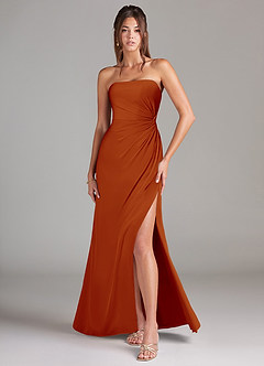 Azazie Aliani Bridesmaid Dresses Paprika Sheath Strapless Chiffon Convertible Dress image1