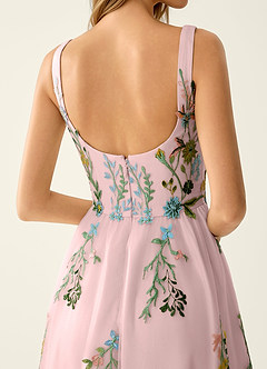 Saofire Blush Pink Multi Buntes, mit Blumen besticktes Ballkleid image6