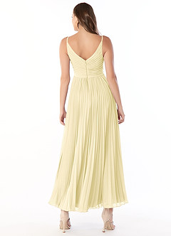Azazie Raychelle Bridesmaid Dresses Lemon Sorbet A-Line V-Neck Chiffon Dress image3