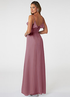 Azazie Natalia Bridesmaid Dresses Vintage Mauve A-Line Chiffon Dress image4