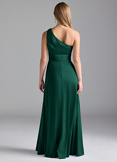 Azazie Dallas Jurken voor bruidsmeisjes Jurk van Stretch Satijn met A-Lijn One-Shoulder Smaragd image2