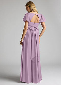 Azazie Madisynn Maternity Bridesmaid Dresses Bow Chiffon Floor-Length Dress image2