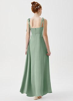 Azazie Rosey Junior Agave A-Line Sweetheart Neckline Stretch Satin Dress image2