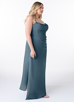 Azazie Mai Bridesmaid Dresses Twilight Sheath Pleated Chiffon Dress image10