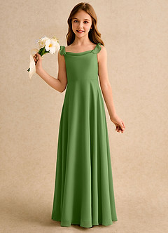 Azazie Puppy Girls Formal Flower Girl Dresses Basil A-Line Pleated Chiffon Dress image3