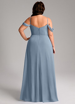 Azazie Marley Bridesmaid Dresses Dusty Blue A-Line Off the Shoulder Chiffon Convertible Dress image12