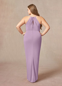 Azazie Hadid Final Sale Wisteria Sheath Pleated Mesh Dress image8