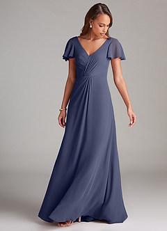 Azazie Soren Bridesmaid Dresses Stormy A-Line Ruched Chiffon Dress image5