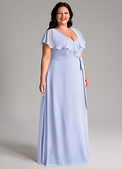 Azazie Lainey Bridesmaid Dresses Lavender A-Line with Pockets Chiffon Dress image11