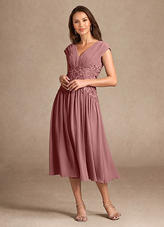 Azazie Hudson Mother of the Bride Dresses Desert Rose A-Line Lace Dress image5