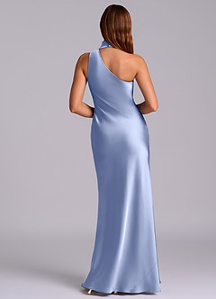 Azazie Seona Robes de demoiselle d'honneur Robe Sirène en Satin extensible Une épaule Eis image4