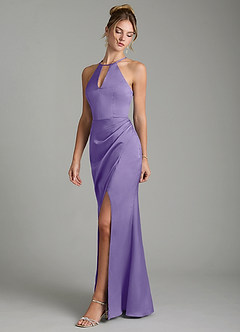 Azazie Aidyn Brautjungfernkleider Etui Plissee Stretch-Satin Kleid Tahiti image4