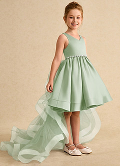 Azazie Julietta vestidos de niña de las flores Vestido de Salvia Polvorienta de Tul de Princesa con Convertible image3