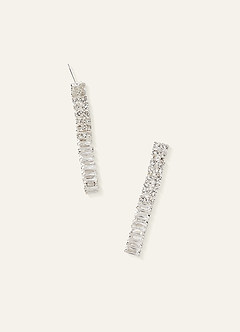 front Pointed Collar Crystal Tennis Necklace and Earrings Jewelry Set
