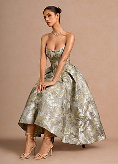 Mavis 금박 은 미디 드레스 image5