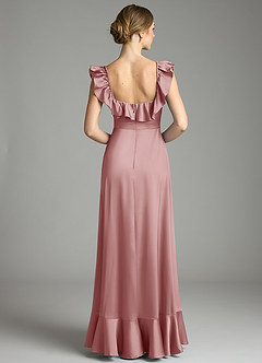 Azazie Lyra Bridesmaid Dresses Dusty Rose A-Line Off the Shoulder Stretch Satin Convertible Dress image8