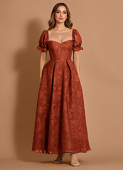 Maxi jurk Lanthe Kastanjebruin image3