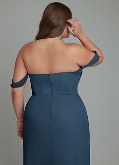 Azazie Johana Bridesmaid Dresses Dark Navy Mermaid Off the Shoulder Chiffon Convertible Dress image7