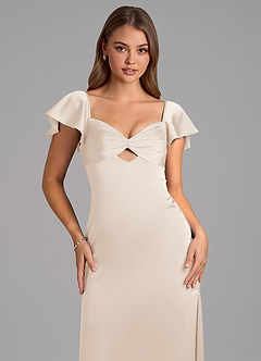 Azazie Demia 신부 들러리 드레스 쉬스 스윗하트 네크라인 스트레치 새틴 발목 길이 드레스 image7