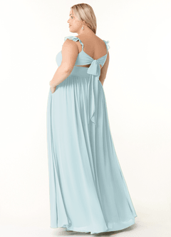 Azazie Metz Final Sale Mist A-Line Sweetheart Ruched Chiffon Dress image10