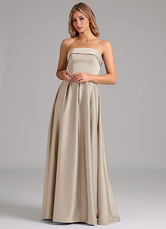 Azazie Lucienne Bridesmaid Dresses Frost A-Line Strapless Stretch Satin Convertible Dress image4