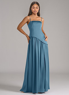 Azazie Adeline Bridesmaid Dresses Bermuda A-Line Strapless Stretch Satin Convertible Dress image7