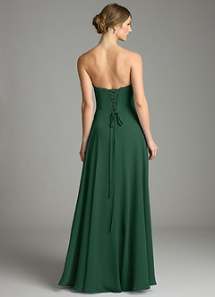 Azazie Ayla Abiti da Damigella Abito A-Line in Chiffon Scollo a Cuore Verde Scuro image2
