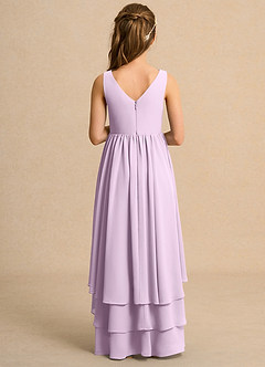 Azazie Kitten Girls Formal Flower Girl Dresses Frosted Lilac A-Line Chiffon Dress image2