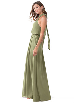 Azazie Landry Bridesmaid Dresses Pistachio A-Line Pleated Mesh Dress image3