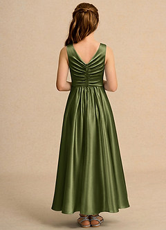 Azazie Ducky Girls Formal Flower Girl Klänningar Klä A-Line i Stretch Satin Plisserad image2