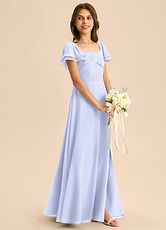 Azazie Azey Junior Lavender A-Line Ruched Chiffon Dress image6
