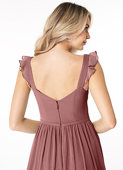 Azazie Stassie Bridesmaid Dresses Desert Rose A-Line Sweetheart Ruched Chiffon Dress image6