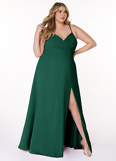 Azazie Everleigh Bridesmaid Dresses Emerald A-Line Sweetheart Pleated Chiffon Dress image10