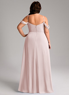 Azazie Marley Bridesmaid Dresses Blushing Pink A-Line Off the Shoulder Chiffon Convertible Dress image12