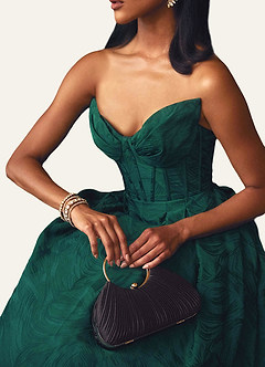 front Satin Pleated Handbag