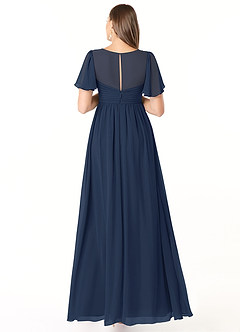 Azazie Verna Maternity Bridesmaid Dresses A-Line V-Neck Ruched Chiffon Floor-Length Dress image2