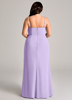 Azazie Maci Bridesmaid Dresses Lilac Sheath Pleated Chiffon Dress image9