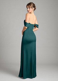 Azazie Johana Bridesmaid Dresses Pine Mermaid Off the Shoulder Stretch Satin Convertible Dress image8