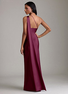 Azazie Galinda Brudtärnklänningar Klä av Sjöjungfru i Stretch Satin Ena axeln Mullbär image6