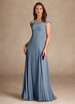 Azazie Ewa Mother of the Bride Dresses Twilight A-Line Off the Shoulder Mesh Dress image1