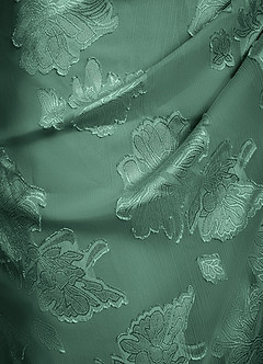 Azazie Mero Bridesmaid Dresses Eucalyptus Mermaid Pleated Floral Jacquard Burnout Dress image7