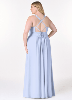 Azazie Farren Bridesmaid Dresses Ice A-Line Pleated Chiffon Convertible Dress image11