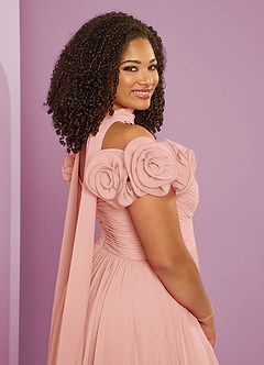 Barbie ♥ Azazie Bridesmaid Dresses Rosette A-Line Off the Shoulder Chiffon Convertible Dress image11