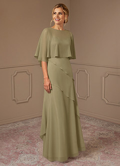 Azazie Bowie Abiti per la Madre della Sposa Abito A-Line in Chiffon Verde Muschio image2