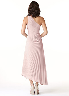 Azazie Kirra Abiti da Damigella Abito A-Line in Chiffon Monospalla Rosa Rossore image2